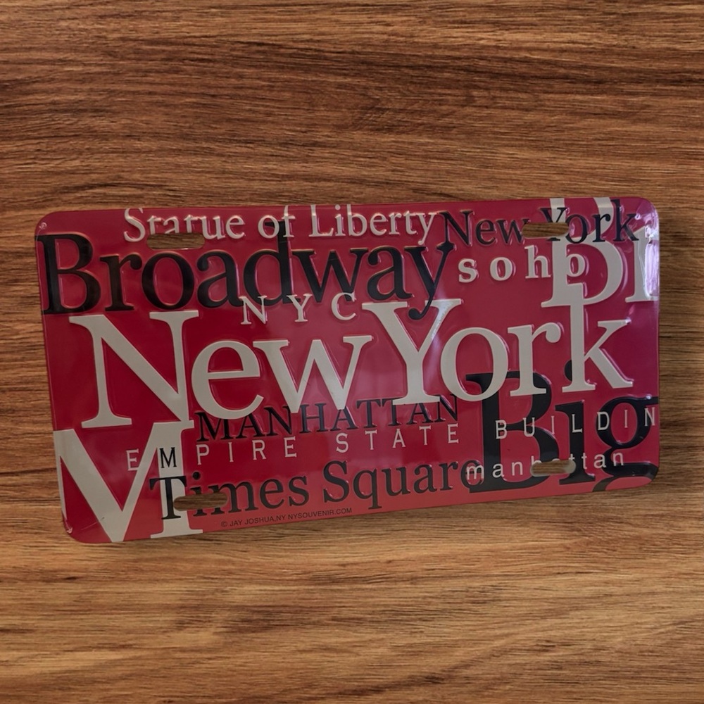 New York license plate man cave